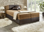 Boxspringbett mit Kopfteilverstellung und 2 Dekokissen DUNKELBRAUN-HELLBRAUN