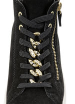 Remonte Bootie mit funkelnder Zierkette an der Schn&uuml;rung SCHWARZ