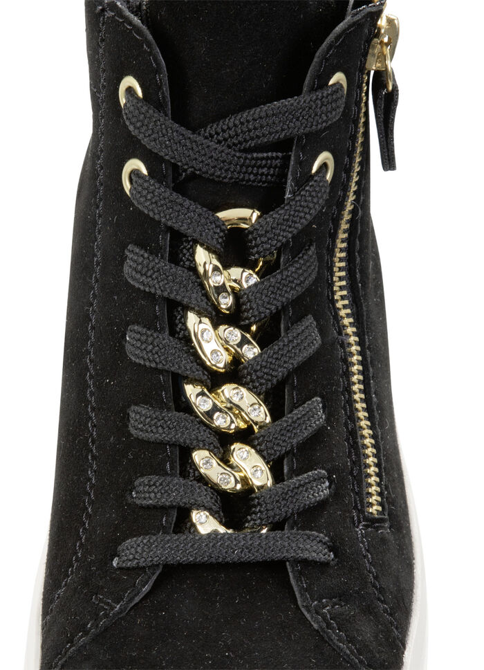 Remonte Bootie mit funkelnder Zierkette an der Schn&uuml;rung SCHWARZ