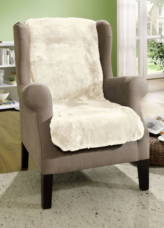 Wohlig weiche Lammfell-Sesselschoner BEIGE