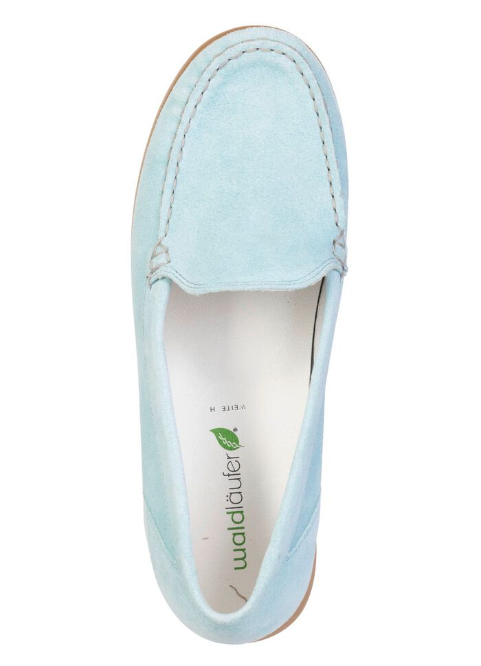 Waldl&auml;ufer, bequeme Damen-Slipper, Weite H, mit herausnehmbarem Fussbett BLEU