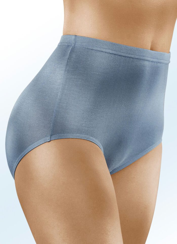 Viererpack Slips mit Gummizug im Bund 2X TAUPE, 2X RAUCHBLAU