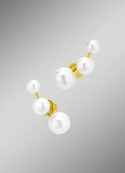 Stilvolle Ohrstecker mit S&uuml;sswasser-Zuchtperlen 