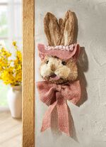 Hasenkopf aus Stroh, Jute und Kunstmaterial ROSA
