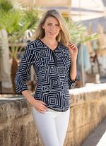 Shirt-Tunika mit Lederimitat-Besatz 