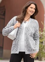 Strickjacke mit Tierfellmuster 