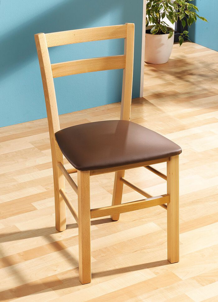 Esszimmerst&uuml;hle, 2er-Set, aus massiver Buche NATUR-BRAUN