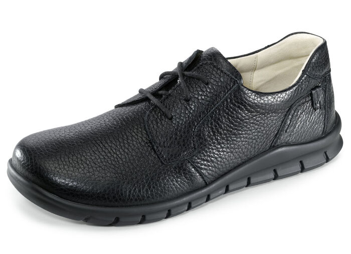 Waldläufer Schnürschuh aus hochwertigem Hirsch-Nappaleder SCHWARZ