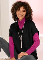 Pullunder mit Rippenakzenten SCHWARZ