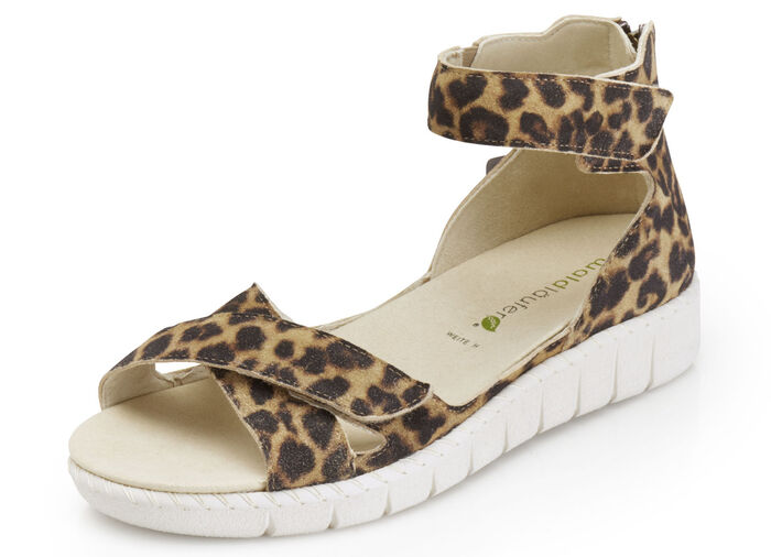 Waldläufer Sandale mit seitlichem Gummizug BRAUN