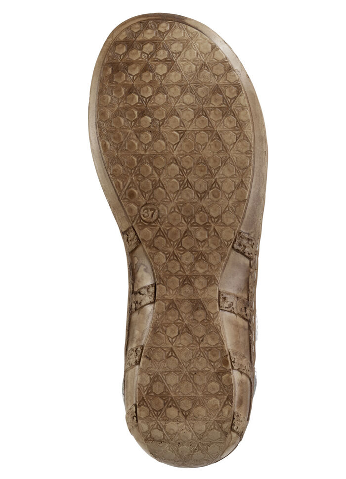 ELENA EDEN Sandale aus Nappaleder mit dezenter Knitter-Struktur WEISS-BLAU