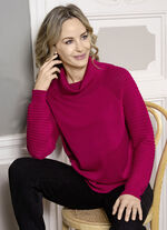 Pima-Pullover in Feinstrick KIRSCHROT
