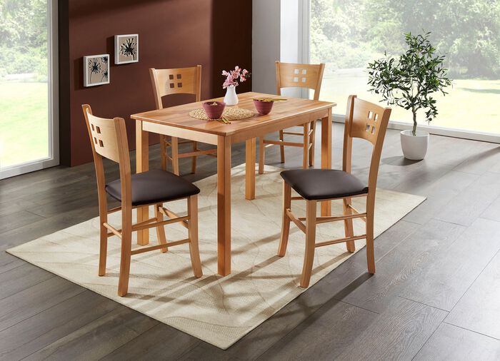 Kombistarke St&uuml;hle, Set 2er BUCHE-BRAUN