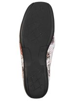 ELENA EDEN, bequeme Damen-Slipper, Weite H, mit herausnehmbarem Fussbett ECRU-BUNT