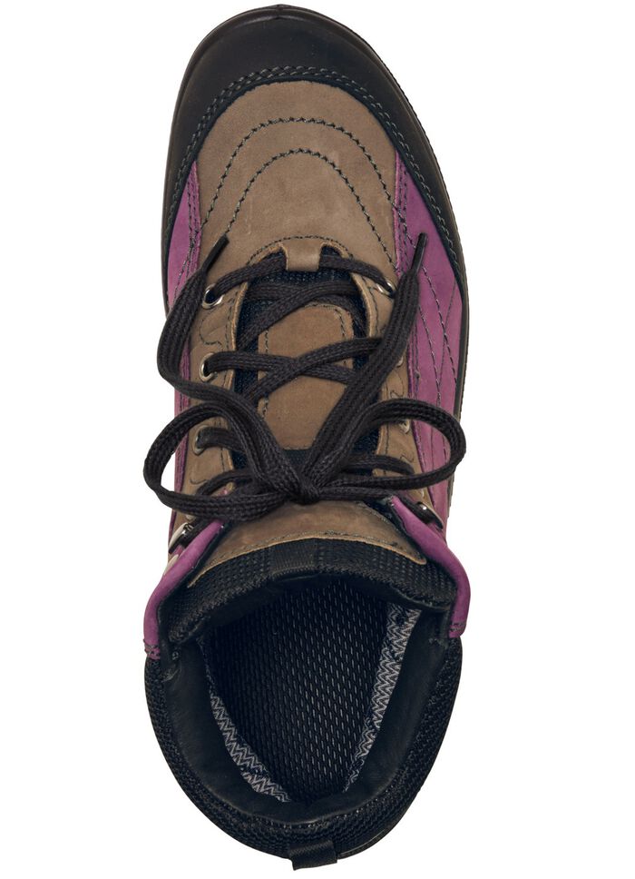 Schn&uuml;r-Stiefelette in interessanter Farbkombination VIOLA-KHAKI-SCHWARZ