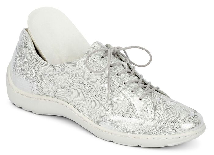 Waldl&auml;ufer, elegante Damen-Schn&uuml;rschuhe, Weite H, mit herausnehmbarem Fussbett MATTSILBER
