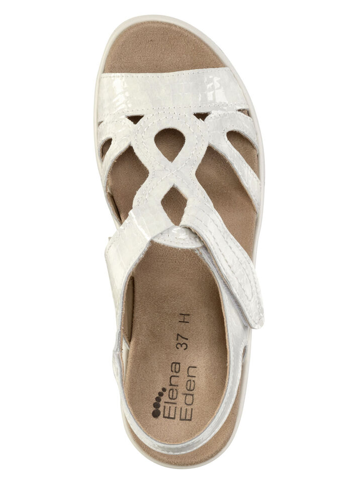 ELENA EDEN, schicke Damen-Sandalen, Weite H, mit herausnehmbarem Fussbett ECRU