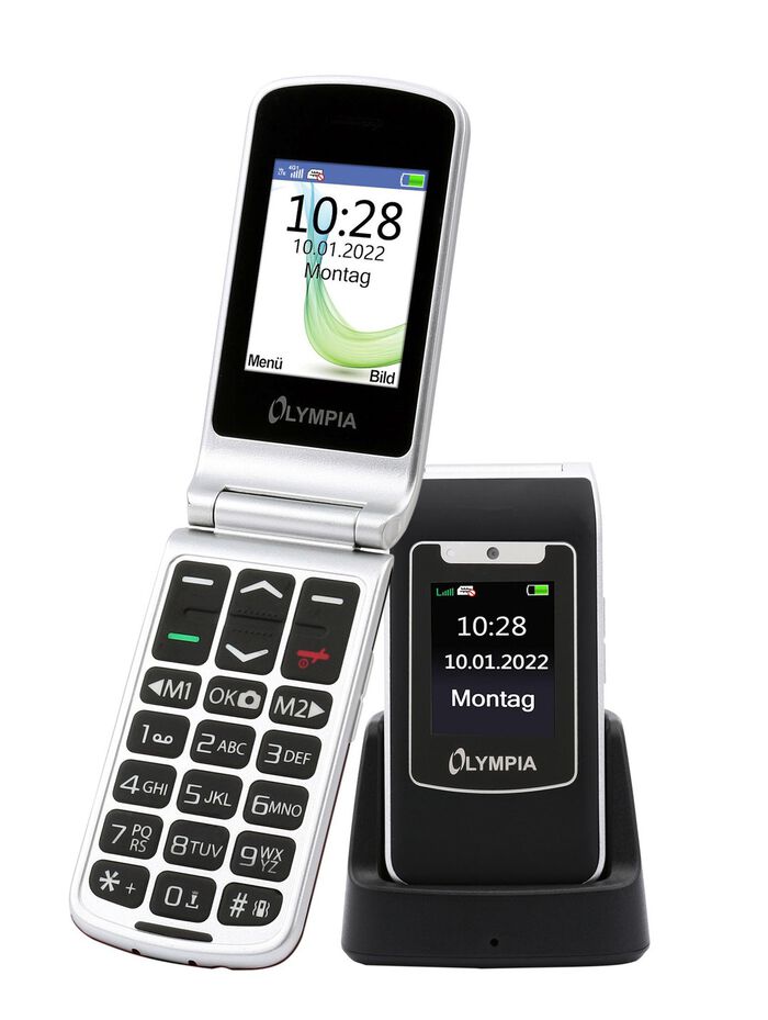 Olympia Style-Duo Klapphandy mit extra grosser Schrift SCHWARZ