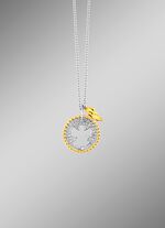 Anh&auml;nger Engel in Bicolor mit Diamant und Ankerkette 