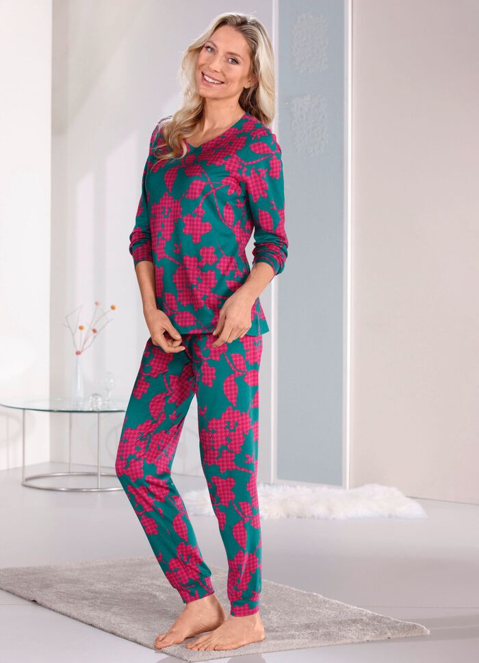 Schlafanzug mit B&uuml;ndchenabschl&uuml;ssen  