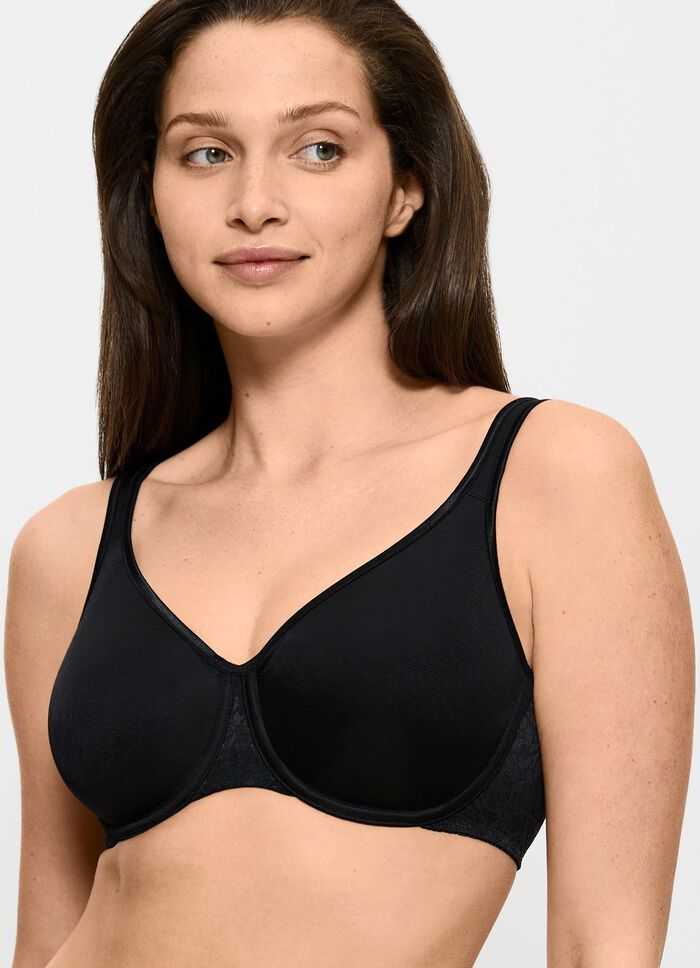 Triumph-Comfort Minimizer-B&uuml;gel-BH mit elastischer T&uuml;llstickereispitze SCHWARZ