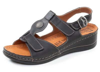 ELENA EDEN, bequeme Damen-Sandalen, Weite G, mit Klettverschluss 