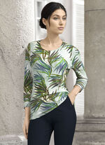 Shirt mit Allover Druck GRÜN-BLAU