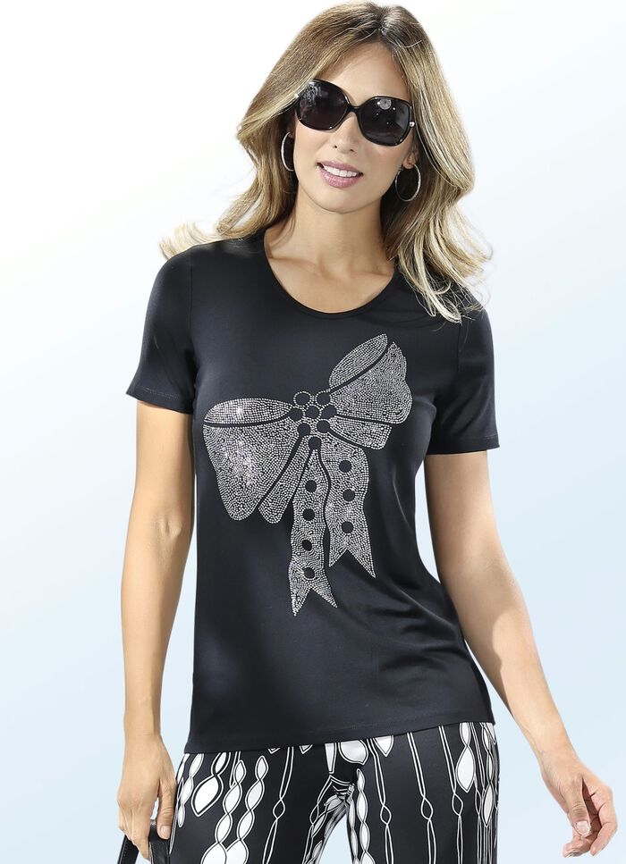 Shirt mit Strass-Motiv SCHWARZ