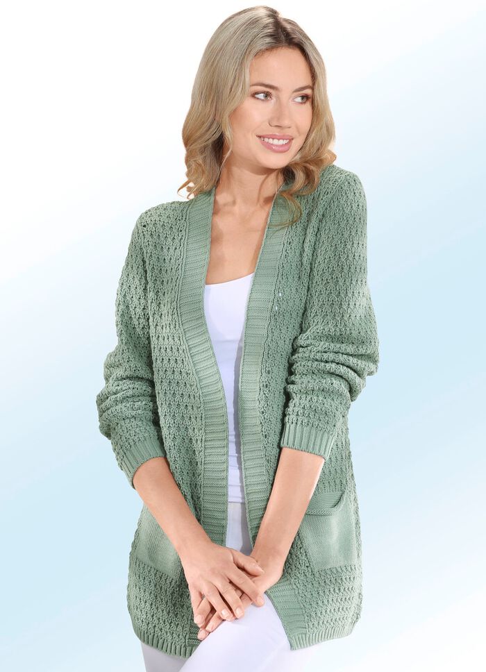 Strickjacke mit weichem Griff MINT