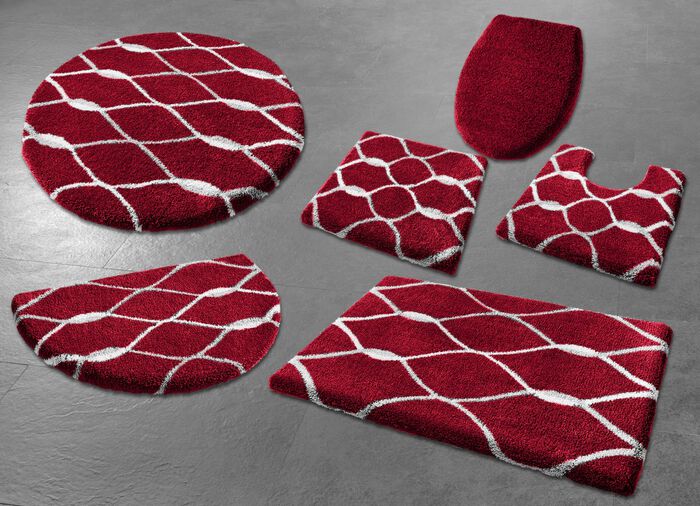 Badgarnitur mit rutschhemmender Latex-R&uuml;ckseite BORDEAUX