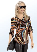 Modische super flauschige Shirt-Tunika aus elastischem Feinjersey 