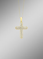 Kreuz-Anhänger mit Diamanten 