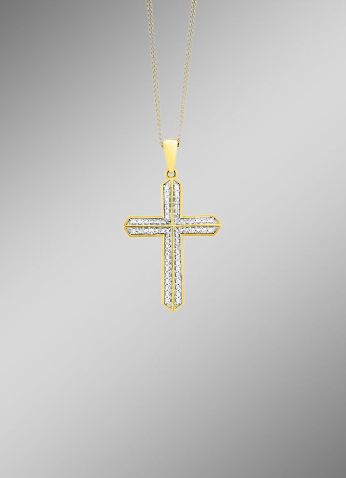 Kreuz-Anhänger mit Diamanten 