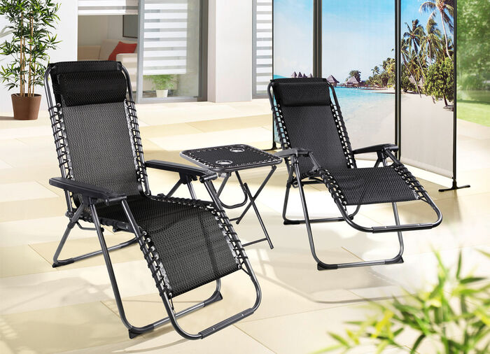 Praktisches, 3-teiliges Relax-Set zum Super-Preis SCHWARZ-GRAU