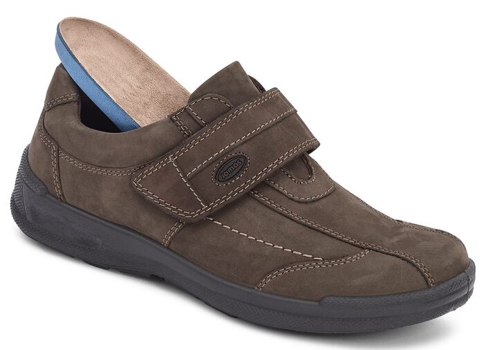 Slipper mit verstellbarem Klettverschluss TABAK