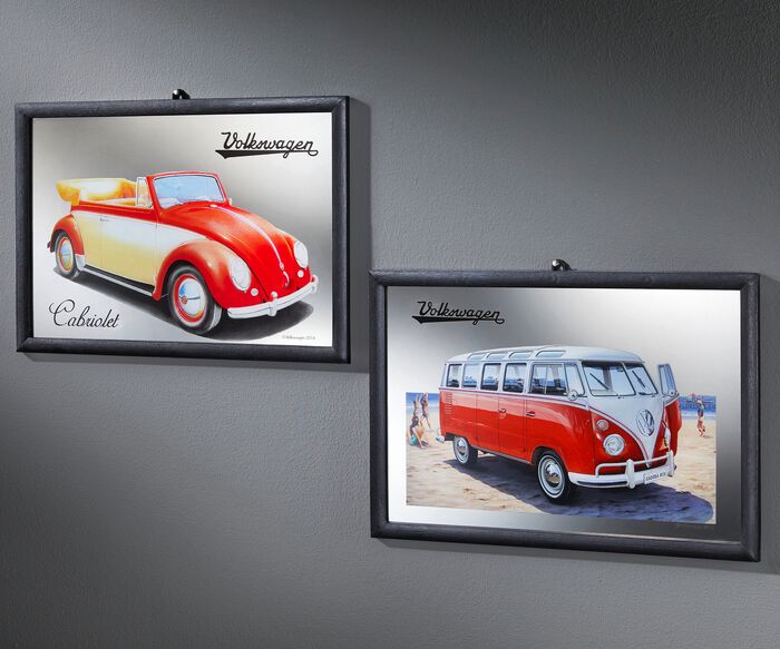 Nostalgiesches Spiegelbild aus Glas 