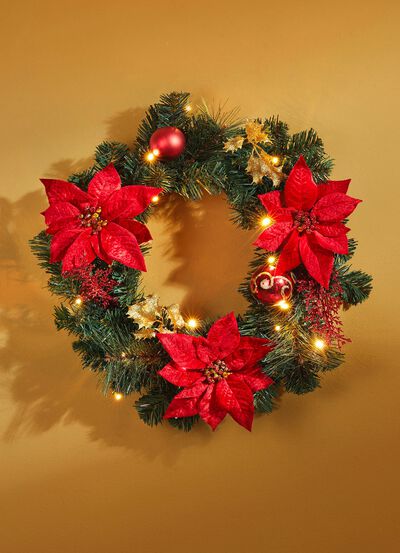 Beleuchteter Tannenkranz mit Timerfunktion 