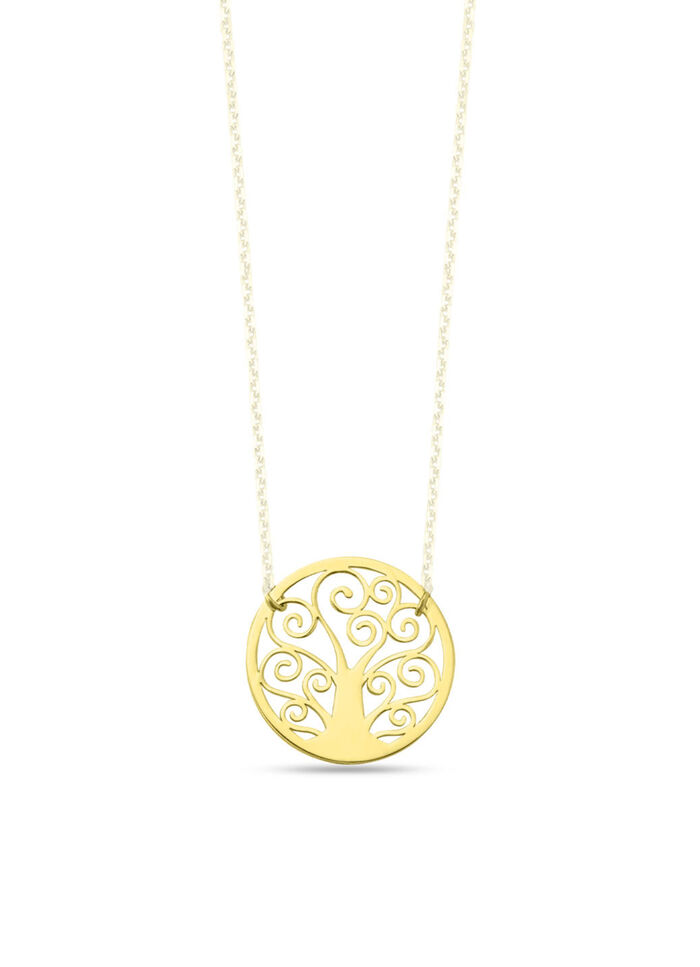 Filigrane Lebensbaum-Halskette aus Gold 585/- fein 