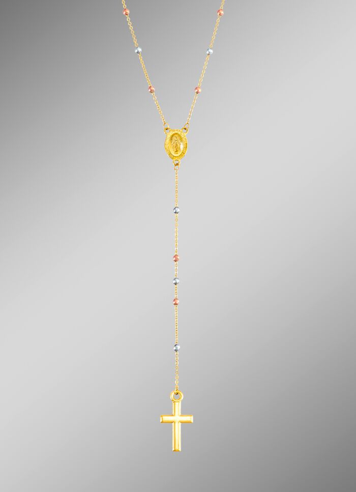 Kreuz-Halskette in Tricolor 