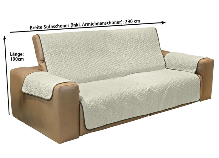 Wende-Schoner für Sessel oder Sofa SCHWARZ-GRAU