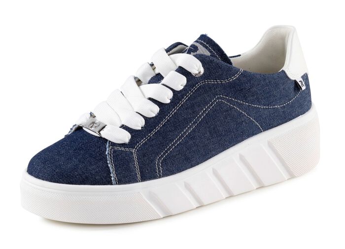 Sneaker mit Synthetik-Besatz JEANS-WEISS