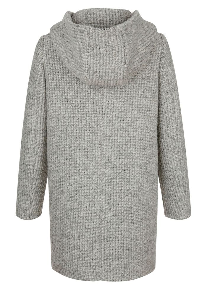 Longjacke mit fester Kapuze 