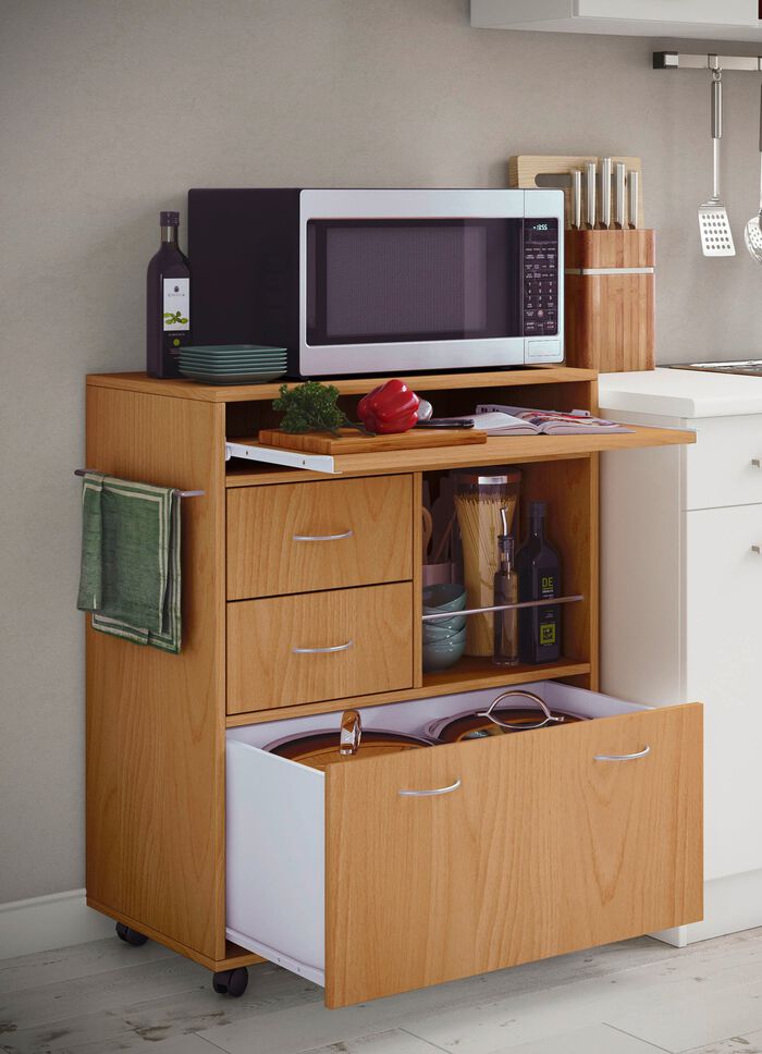 K&uuml;chenrollwagen mit ausziehbarer Arbeitsfl&auml;che 