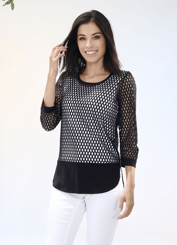 2-teiliges Set bestehend aus Netzshirt und Tr&auml;gershirt 