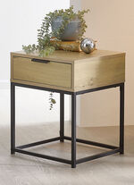 Konsole mit pulverbeschichtetem Stahlrohr-Gestell EICHE-SCHWARZ