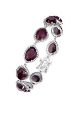 Armband mit echt Rubin und echt Weisstopas 