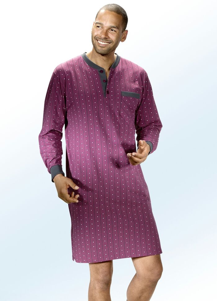 Nachthemd mit Knopfleiste, langarm 