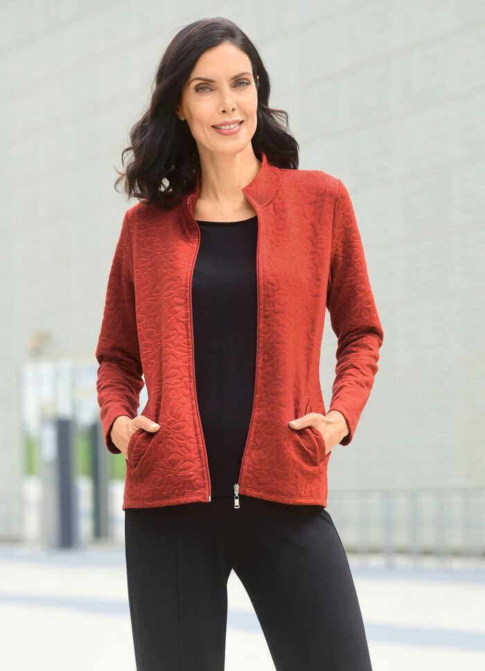 Shirtjacke mit durchgehendem Reissverschluss 