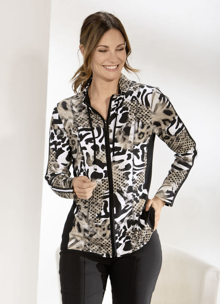 Shirtjacke mit durchgehendem Reissverschluss 