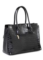 Tasche aus krokogepr&auml;gtem Synthetik SCHWARZ